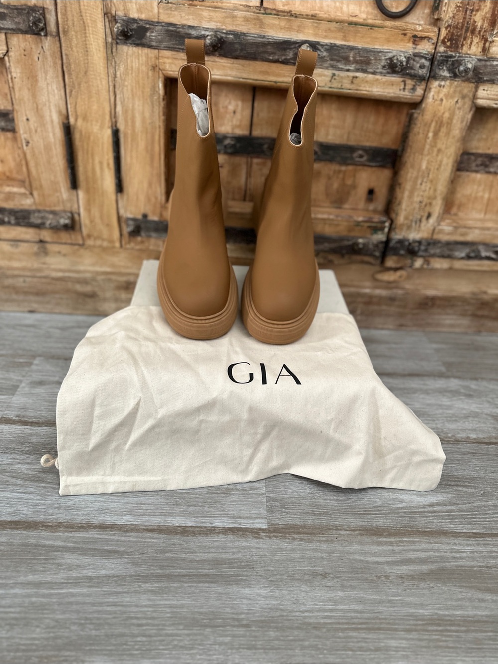 Giaborghini Couture x Pernille Marte Camel Brown Ankle Boots Size 41